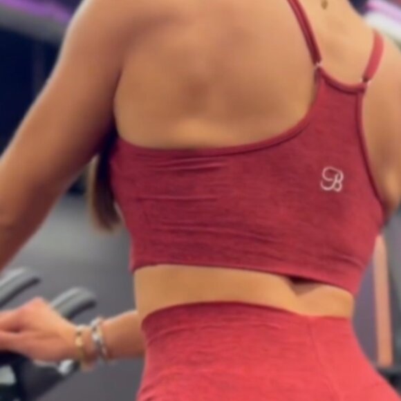 Bombshell Sportswear Longline Bra & Uplift Leggings Garnet Red M - Picture 4 of 16